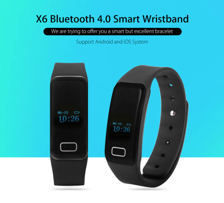 X6 Smart Bracelet Heart Rate Monitor Call SMS Reminder Wristband