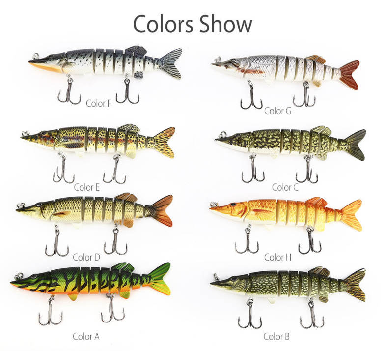 Proberos Artificial 9 Sections Pike Tackle Fishing Lure Crankbait