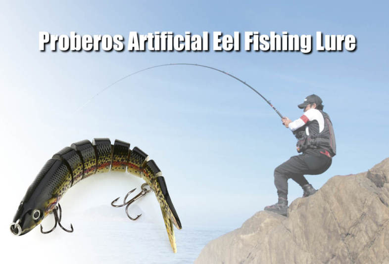 Proberos Artificial Sections Eel Tackle Fishing Lure with Sharp Hooks