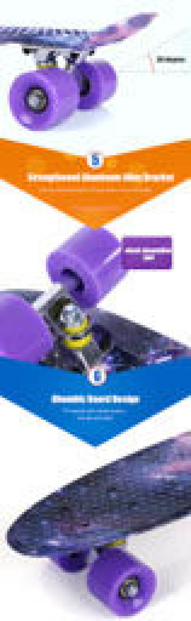 22 inch Stars Pattern Four-wheel Long Skateboard PP Plastic Board Deck