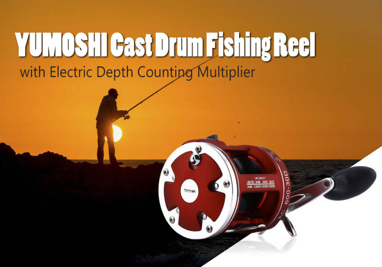 YUMOSHI 12 Ball Bearings High Speed Fishing Reel with Electric Depth Counting Multiplier