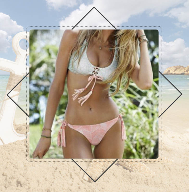 Separated Neck Hanging Backless Adjustable Front Chest Strap Bikini Set Separated Neck Hanging Backless Adjustable Front Chest Strap Bikini Set