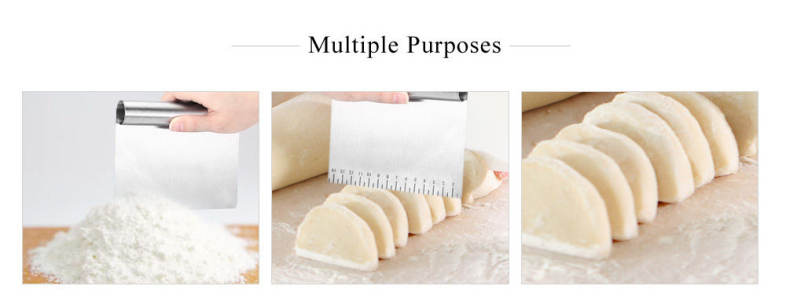 Stainless Steel Dough Pizza Cake Scraper Cutter Slicer