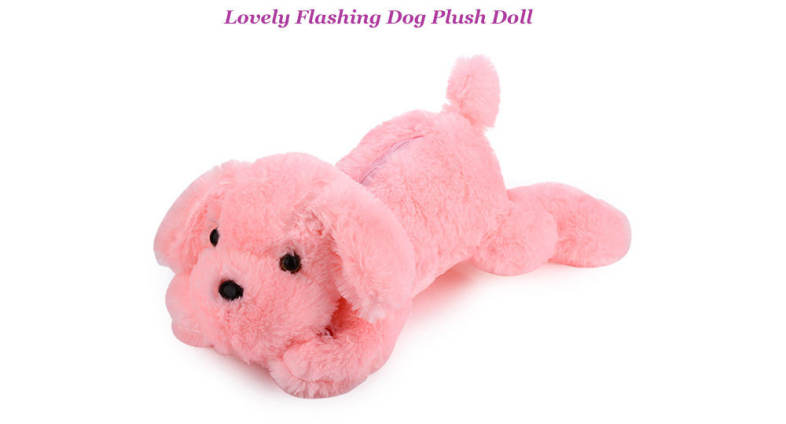Kids Stuffed Cute Flashing Dog Plush Doll Toy Birthday Christmas Present Decoration