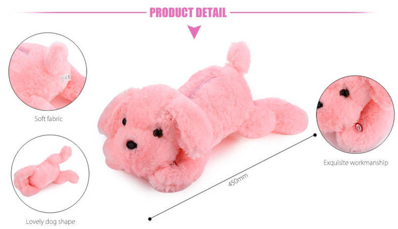 Kids Stuffed Cute Flashing Dog Plush Doll Toy Birthday Christmas Present Decoration