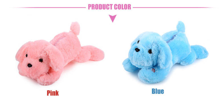 Kids Stuffed Cute Flashing Dog Plush Doll Toy Birthday Christmas Present Decoration