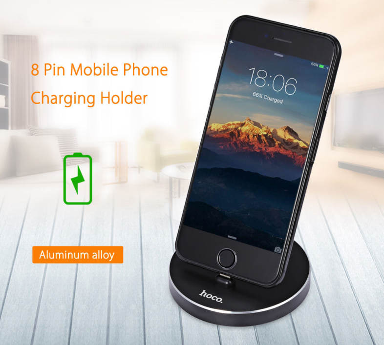 HOCO P5 2.4A 8 Pin Charger Portable Round Desktop Cradle Charging Sync Dock for iPhone