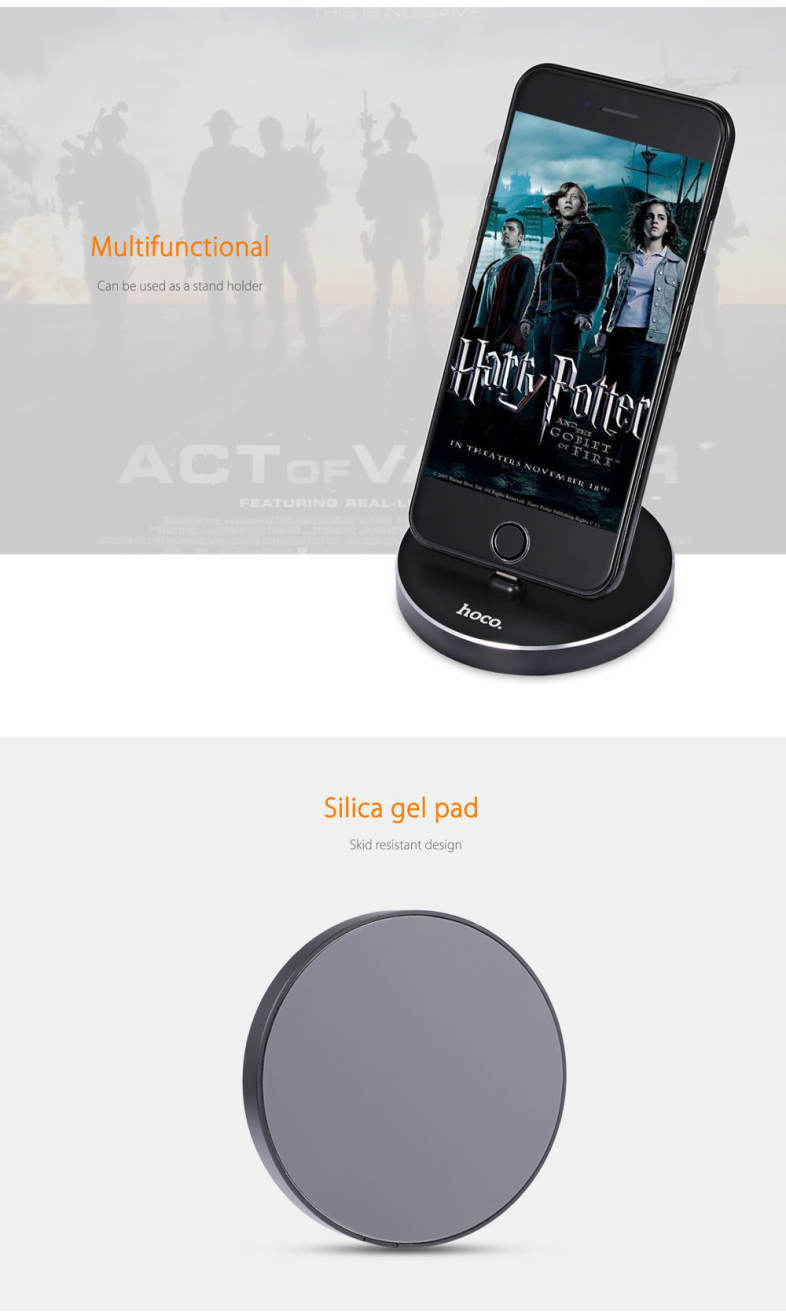 HOCO P5 2.4A 8 Pin Charger Portable Round Desktop Cradle Charging Sync Dock for iPhone