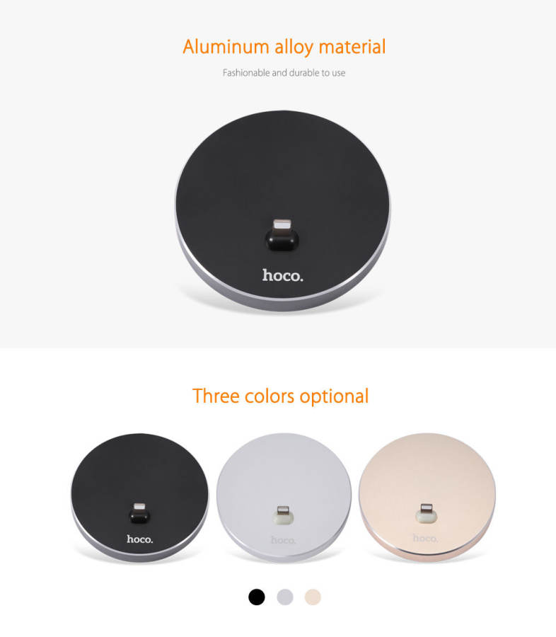 HOCO P5 2.4A 8 Pin Charger Portable Round Desktop Cradle Charging Sync Dock for iPhone