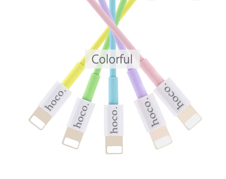 HOCO X8 Original Series PET 5V 2.4A 8 Pin Skid-proof Anti-twist Transfer Data Synchronization Charging Cord 1M