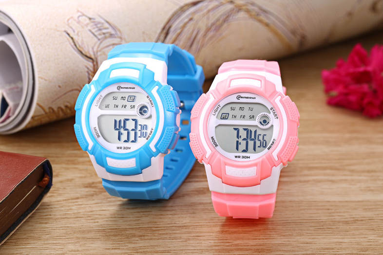 MINGRUI MR - 8565112 Kids LED Digital Watch Alarm Calendar Chronograph Wristwatch