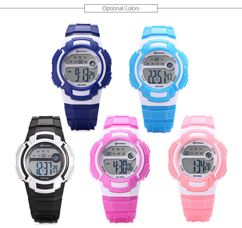 MINGRUI MR - 8565112 Kids LED Digital Watch Alarm Calendar Chronograph Wristwatch