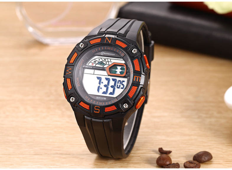 MINGRUI MR - 8581103 Kids LED Digital Watch Alarm Calendar Chronograph Display 3ATM Wristwatch