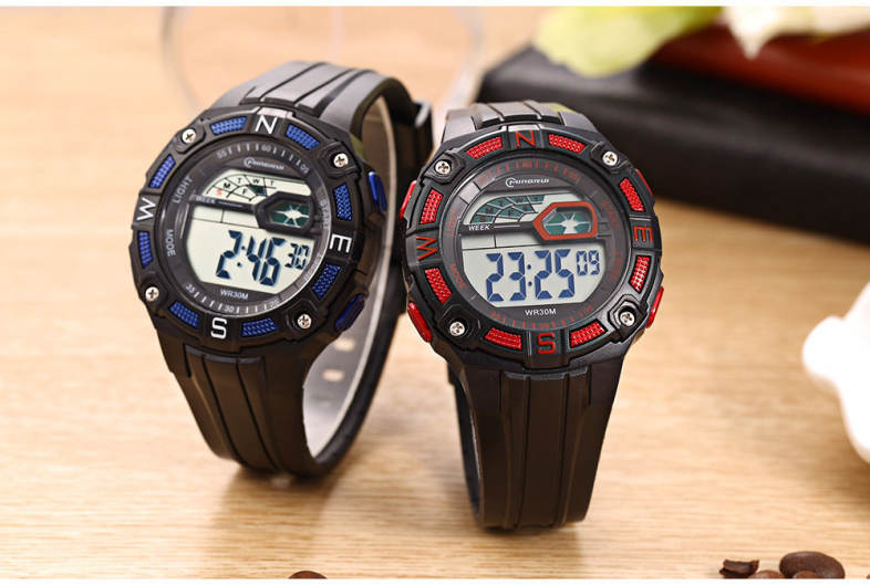 MINGRUI MR - 8581103 Kids LED Digital Watch Alarm Calendar Chronograph Display 3ATM Wristwatch