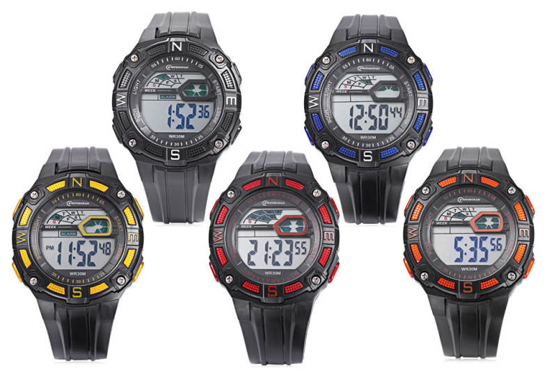MINGRUI MR - 8581103 Kids LED Digital Watch Alarm Calendar Chronograph Display 3ATM Wristwatch