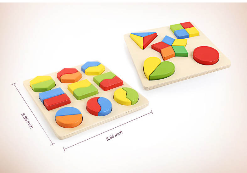 DIY 3D Matching Geometry Wooden Building Block Birthday Xmas Gift