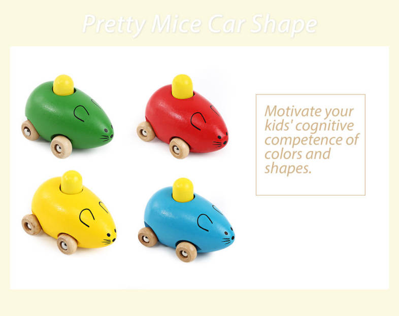 Youlebi Music Squeaking Wooden Mouse Early Intelligent Toy