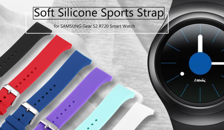 20mm Silicone Band Strap Pin Buckle Wristband for SAMSUNG Gear S2 R720 Smart Watch
