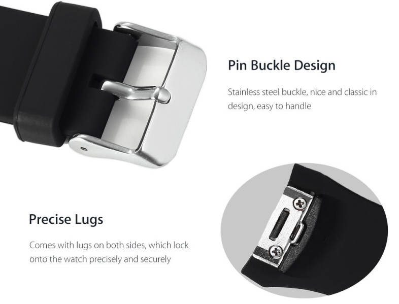 20mm Silicone Band Strap Pin Buckle Wristband for SAMSUNG Gear S2 R720 Smart Watch