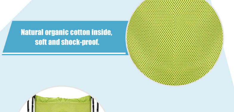 CHAOKUPAI Bright Green Large Capacity Drawstring Backpack Outdoor Mat