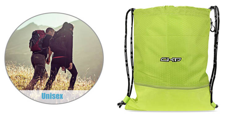 CHAOKUPAI Bright Green Large Capacity Drawstring Backpack Outdoor Mat