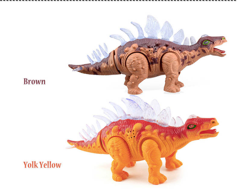 RongKai Realistic Electric Animal Model Stegosaurus Battery Operated Assemble Dinosaur Toy Gift for Kids