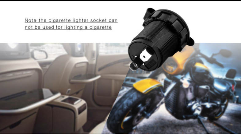 DIY Water Resistant Motorcycle Modification Adapter Car Cigarette Lighter Socket