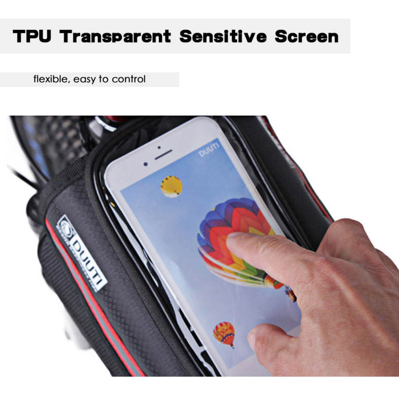 DUUTI Cycling Bike Bag Tube Top Front Frame Pannier Double Pouch for Cellphone
