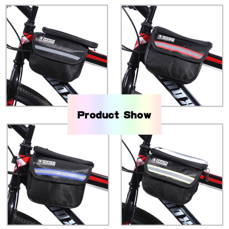 DUUTI Cycling Bike Bag Tube Top Front Frame Pannier Double Pouch for Cellphone
