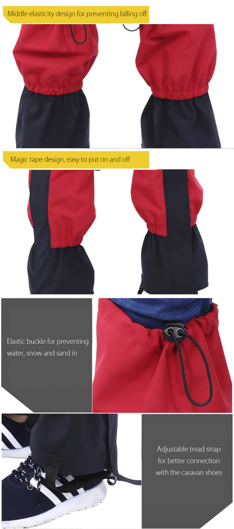 Paired Climbing Trekking Hiking Water Resistant Leg Snow Gaiters