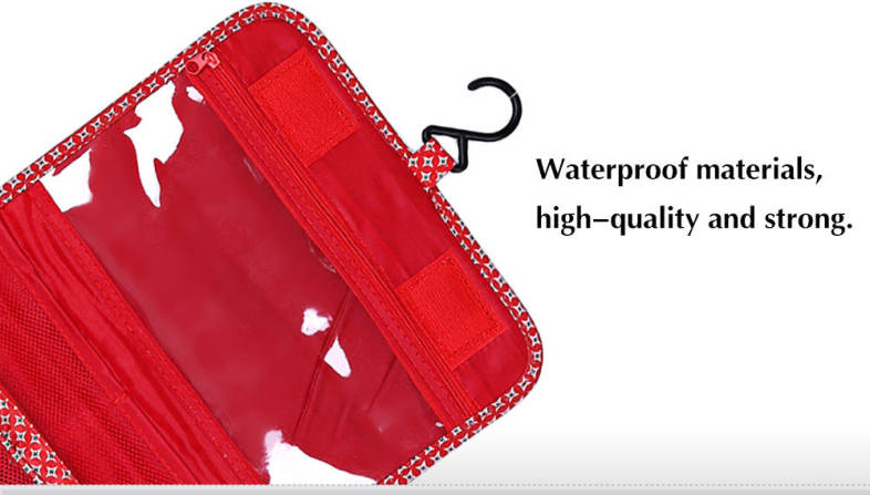 H-Dwiss Large Capacity Water Resistant Floral Print Makeup Storage Toilet Bag