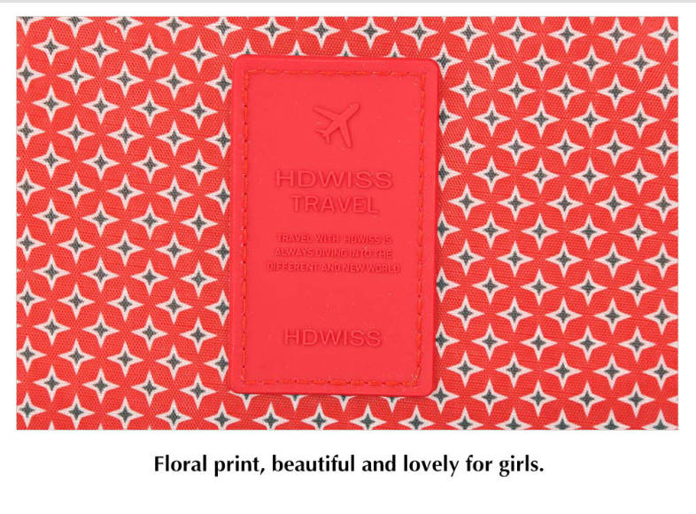 H-Dwiss Large Capacity Water Resistant Floral Print Makeup Storage Toilet Bag