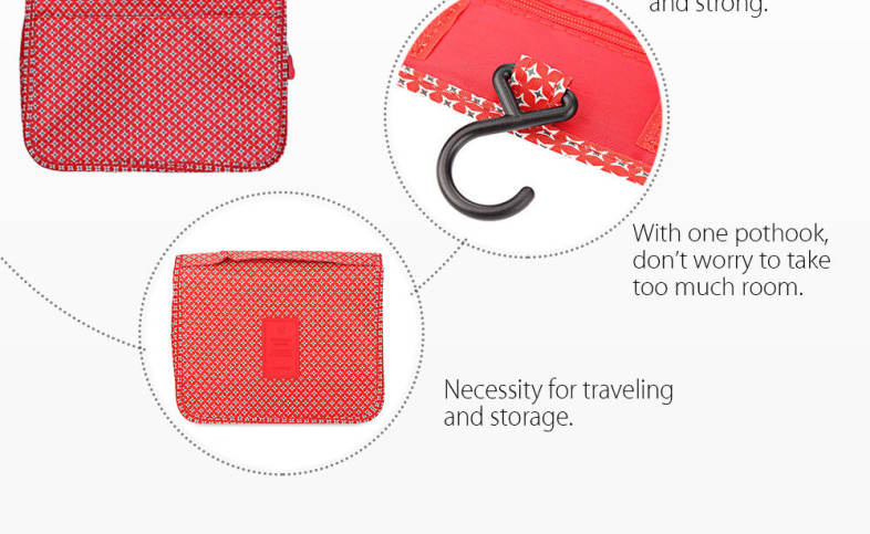 H-Dwiss Large Capacity Water Resistant Floral Print Makeup Storage Toilet Bag