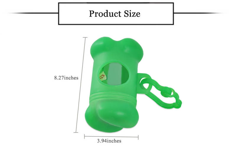 Bone Shape Dog Poop Bag Dispenser with Carabiner Clip