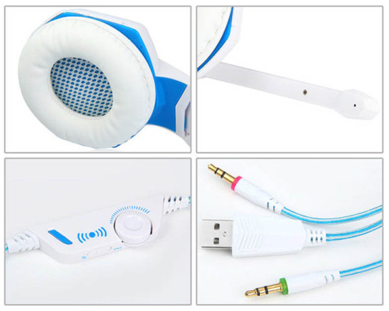 EACH G2100 Gaming Headset Stereo Sound 2.2m Wired Headphone Noise Reduction with Hidden Microphone Vibration for PC Game