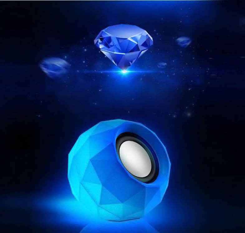 PopuPine M01 Ultra Mini HiFi LED Shinning USB2.0 Speaker MP3 Player with 3.5mm Jack for Outdoor Travel - 2PCS