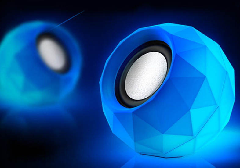 PopuPine M01 Ultra Mini HiFi LED Shinning USB2.0 Speaker MP3 Player with 3.5mm Jack for Outdoor Travel - 2PCS