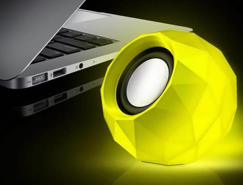PopuPine M01 Ultra Mini HiFi LED Shinning USB2.0 Speaker MP3 Player with 3.5mm Jack for Outdoor Travel - 2PCS