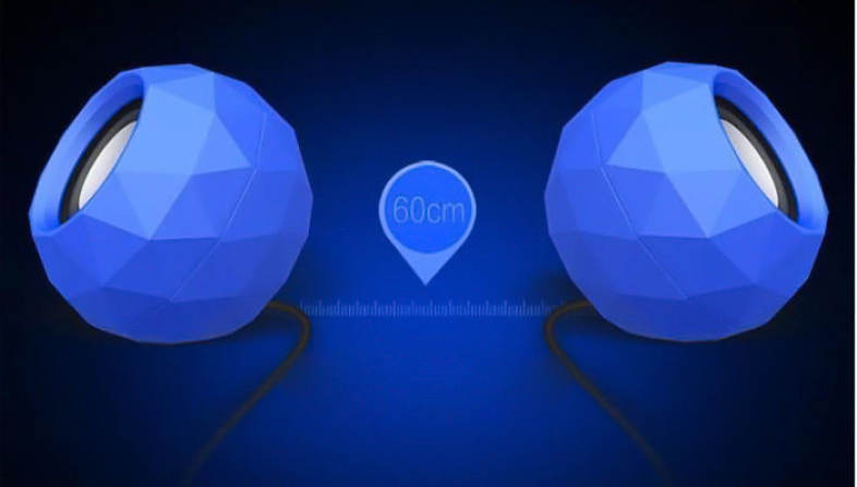 PopuPine M01 Ultra Mini HiFi LED Shinning USB2.0 Speaker MP3 Player with 3.5mm Jack for Outdoor Travel - 2PCS