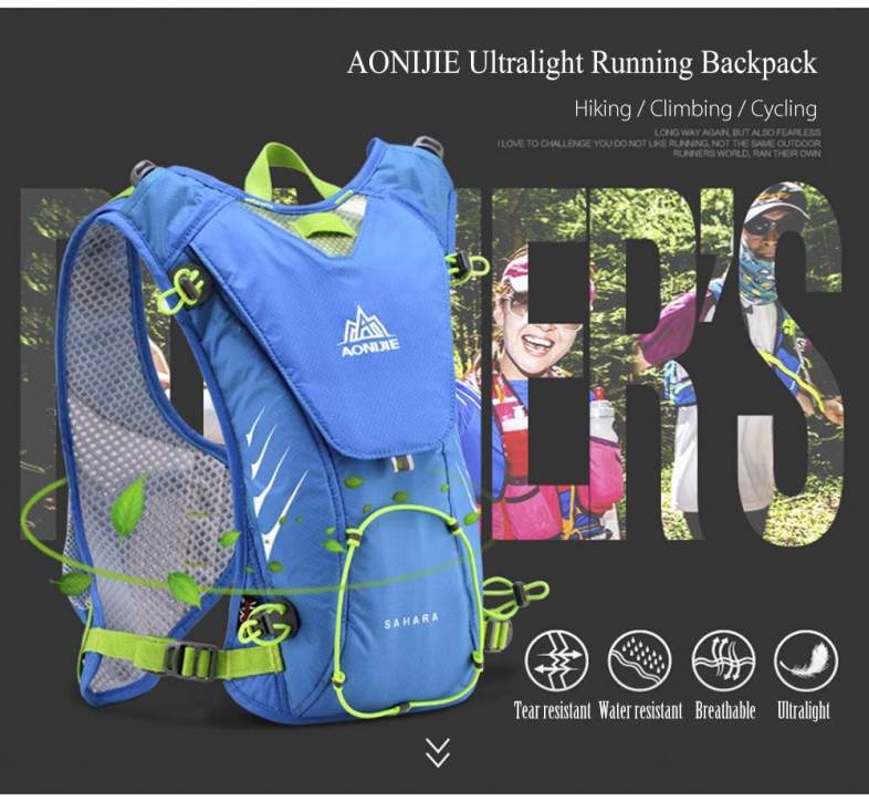 AONIJIE 8L Unisex Running Backpack with 1.5L Water Bag for Outdoor Sports