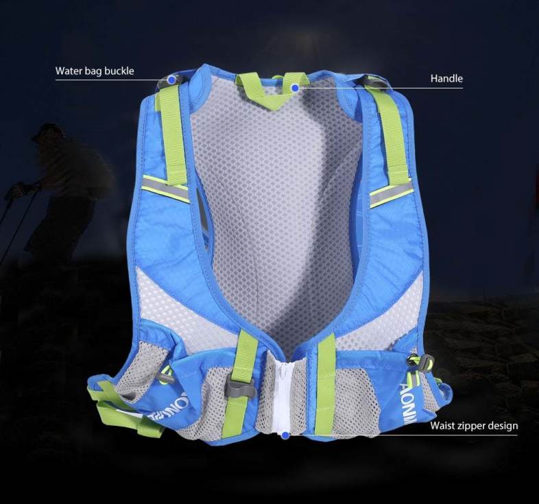 AONIJIE 8L Unisex Running Backpack with 1.5L Water Bag for Outdoor Sports