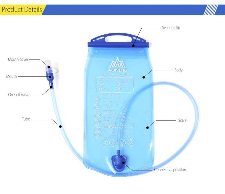 AONIJIE 8L Unisex Running Backpack with 1.5L Water Bag for Outdoor Sports