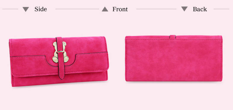 Casual Bear Pattern Hasp Design Suede Large Storage Wallet for Women