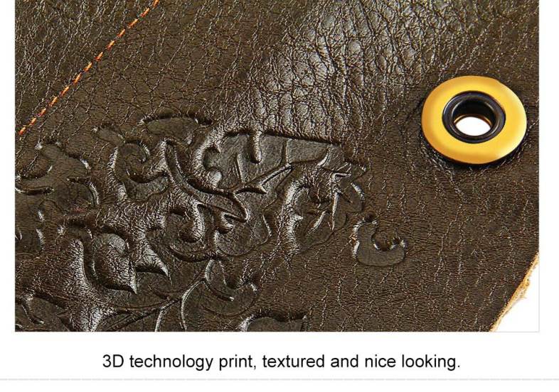 Old Classical Chinese Characters Print Unisex Handmade Snap Fastener Wallet