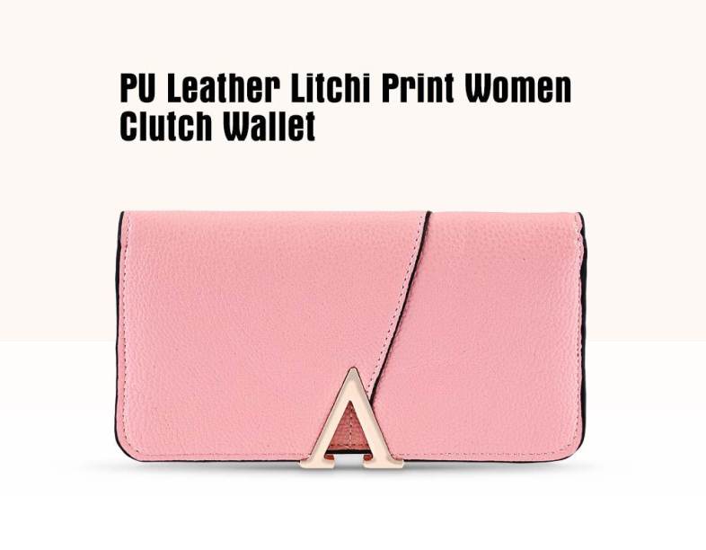 PU Leather Snap Fastener Women Card Holder Clutch Wallet