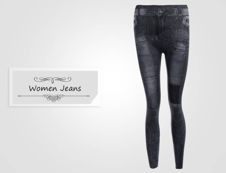 Trendy Mid Waist Patched Skinny Jeans for Women