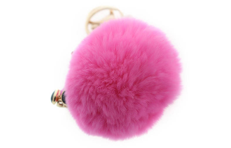 Fashion Alloy Diamond Cute Rabbit Plush Keychain Car Key Ring for Pendant Handbag