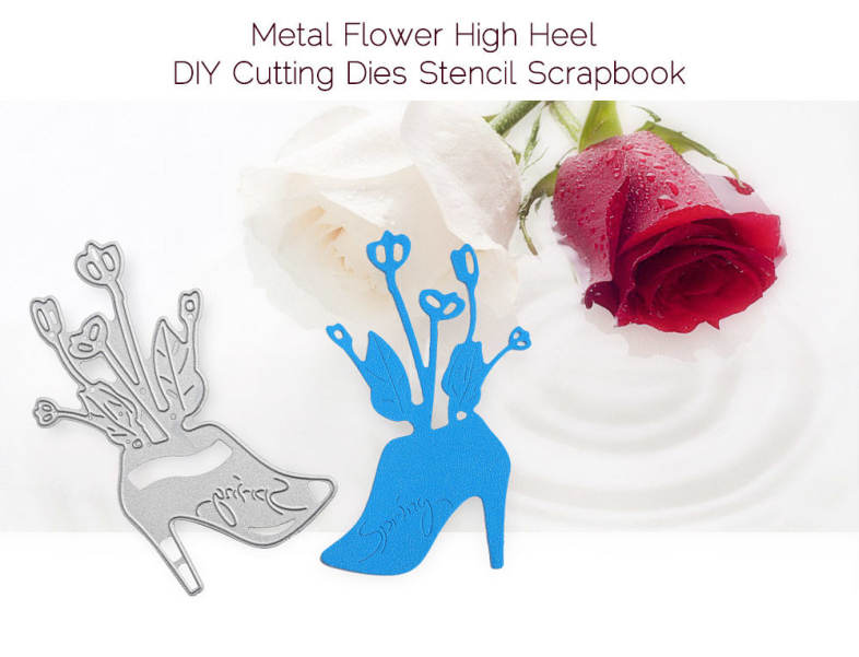 Flower High Heel Cutting Dies Stencil for DIY Scrapbook Photo Album Paper Card Decor