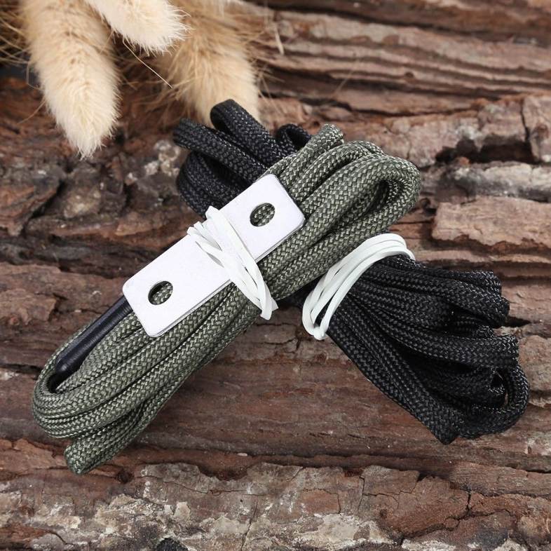 Paired Nylon 145CM Flint Laces with Striker Plate