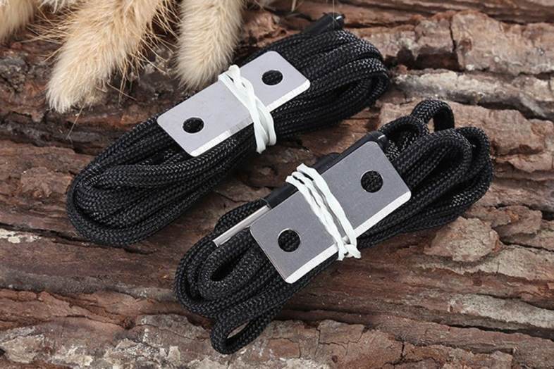 Paired Nylon 145CM Flint Laces with Striker Plate